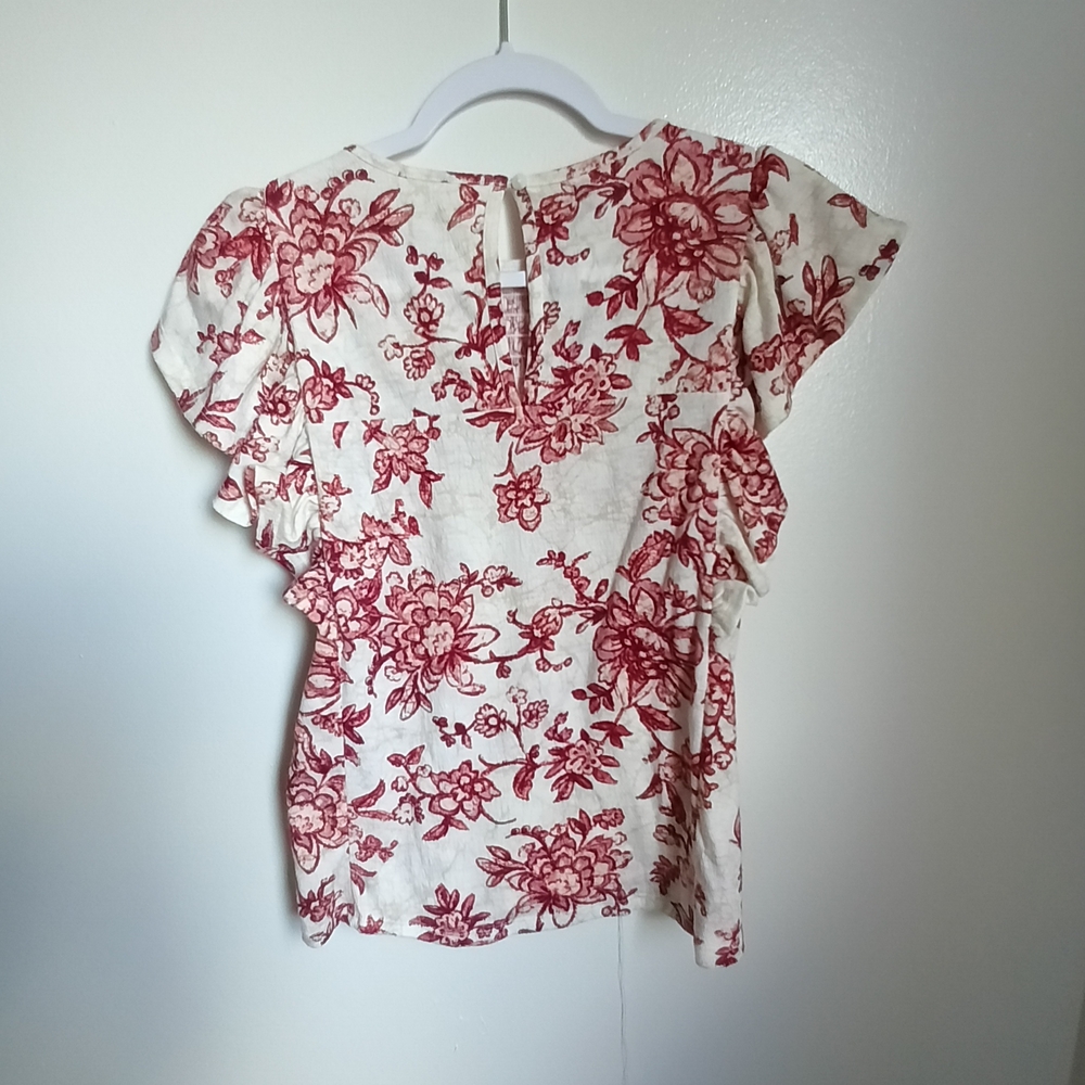 Maurices Red Floral Blouse